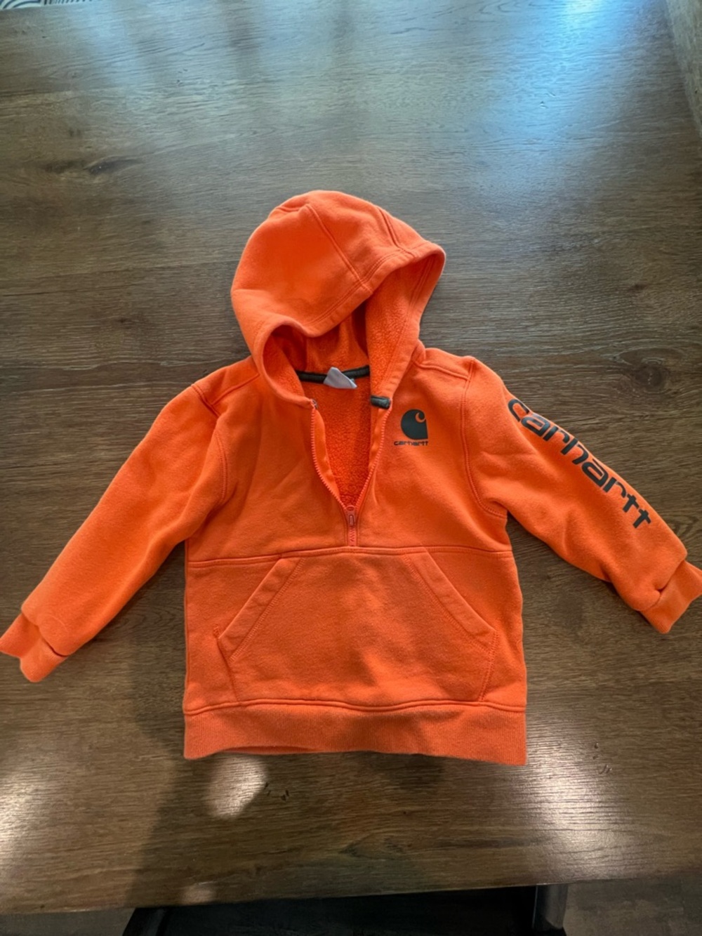 CARHARTT Toddler's Orange Cotton Blend Hoodie Size 3T